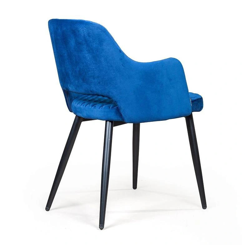 Стул с подлокотниками William, бархат кобальтовый